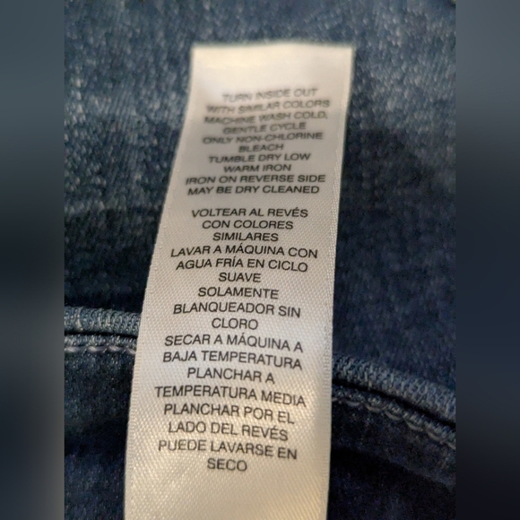 Chicos Wide Leg Floral Embroidered Blue Trouser Jeans Size 6 - Picture 13 of 14